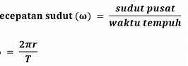 Rumus Mencari Kecepatan Sudut